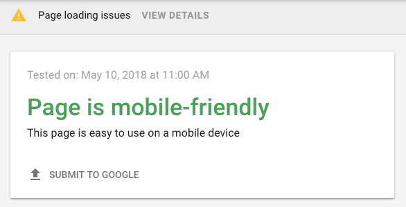 google mobile friendliness test