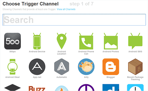 IFTTT choose a channel