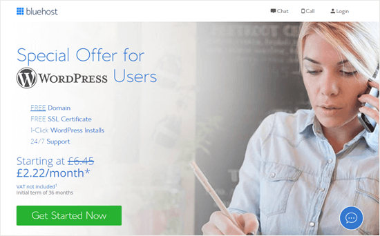 Bluehost's offer for WPBeginner readers